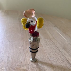 Murano glass hand blown stamped bottle stopper. Made in Italy.